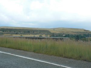 Enormous slag ‘mountains’ built up from the tailings of the