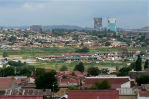 Overview of Soweto and cooling towers.