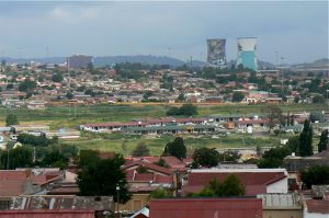 Overview of Soweto and cooling towers.