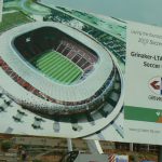 Huge new stadium being built for the 2010 Soccer World