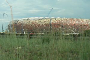 Huge new stadium being built for the 2010 Soccer World