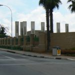 Nearing the Apartheid Museum.