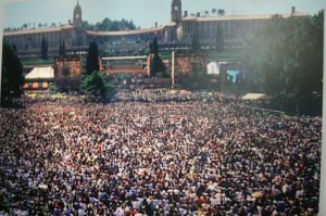 Mandela’s inauguration in Pretoria, May 10, 1994. Read his address