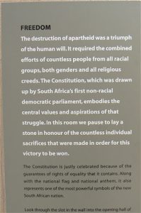 The destruction of apartheid and the creation of a humane