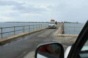Narrow one-lane 3km bridge to Ilha de Mocambique, built in