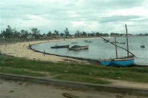 Beach coast along Ilha de Mocambique.