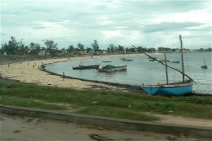 Beach coast along Ilha de Mocambique.