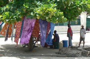 Colorful handmade batik cloth for sale.