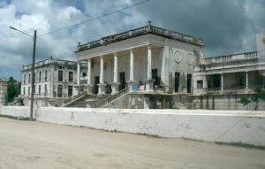 The hospital, a majestic neo-classical building constructed in 1877 by