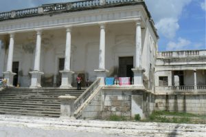 The hospital, a majestic neo-classical building constructed in 1877 by