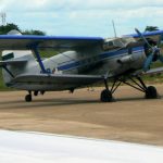 An old biplane at Pemba airport.
