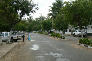 One of the main roads in Pemba along the beach