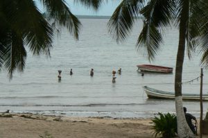 Local fisherwomen along the beach.