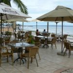 Dining veranda at Nautilus Beach Hotel.