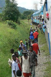 Unscheduled stops are common during which third class passengers stretch