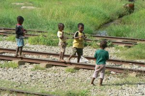 Kids play along the tracks and often are not supervised