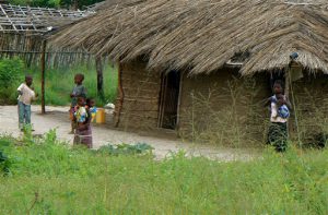 Mud brick and thatch houses are common throughout the countryside.