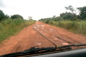 An abandoned rail line that functioned during the later years