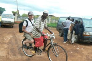 From Mandimba across the border to Malawi via bicycle taxi.