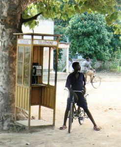 Phone booth with a phone that works.