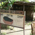 Bed and coffin shop in Mangochi market.