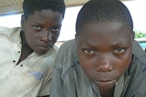 Boys at a market in Mangochi, Malawi.
