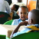 Brothers at a cafe.