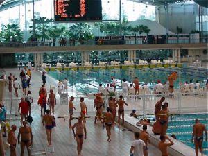 Interior of the Olympic pool stadium.