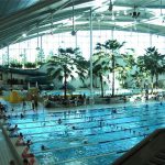 Interior of the Olympic pool stadium (there are four pools).