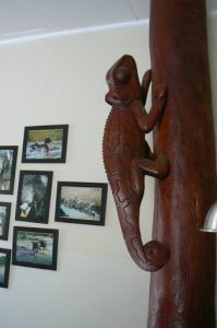 Native wood carving at Kiboko Town Hotel in Lilongwe.