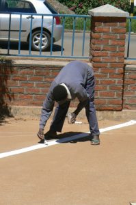 Hand-painted parking lines in Lilongwe.