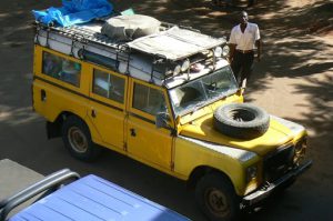 A serious vehicle rigged for cross-continental travel.