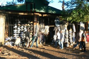 Shoe store at the Lilongwe market.