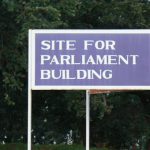 Adjacent to the Banda memorial is the unfinished Parliament Building