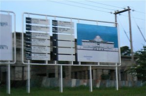 Adjacent to the Banda memorial is the unfinished Parliament Building