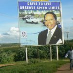 Billboard advocating safe driving.