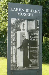 Welcome sign at the Karen Blixen Museum in Rungsted.