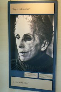 Poster of Karen Blixen in the museum