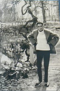 Photo of Karen Blixen in her garden