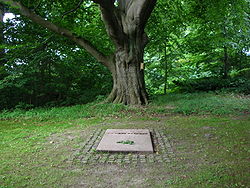 Small image of Blixen's gravesite on her estate