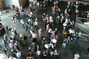 Attendees gathered between conference sessions.