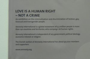 Human Rights exhibit by Amnesty International in central Copenhagen:  “Love