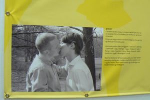 Human Rights exhibit by Amnesty International in central Copenhagen: (The Kiss