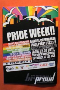 Poster for Pride Week listing the special parties for the