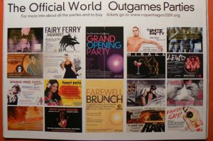 List of parties during the OutGames week.