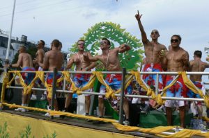 Hot boys and colorful shorts.