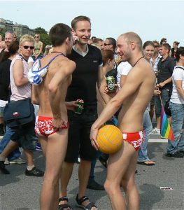 Danish water polo players who like to strut their sport.