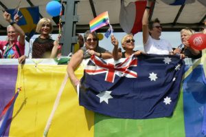 At the end of the parade OutGames athletes (from New