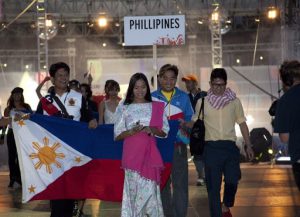 Team Philippines enters the ceremony.