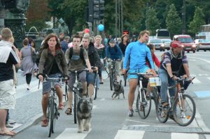 Special bike lanes are everywhere in Copenhagen; some people ‘walk’